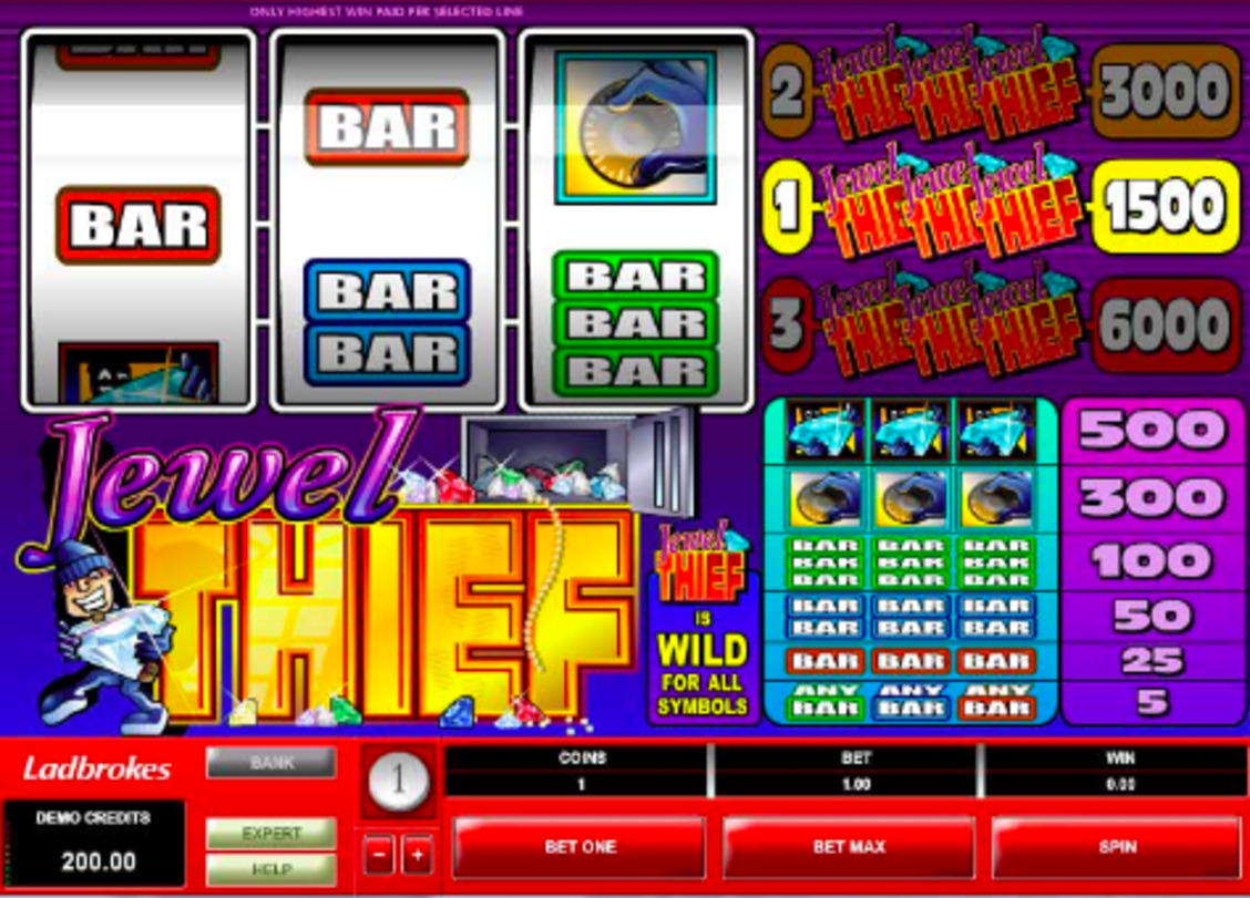 Automat hazardowy Jewel Thief bez rejestracji