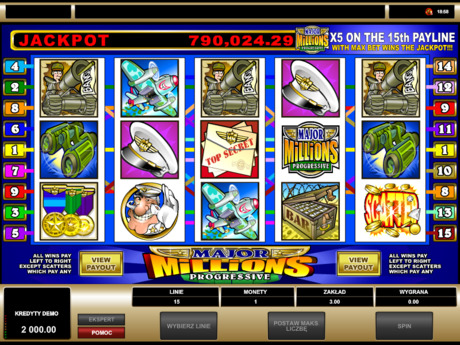 Automat hazardowy Major Millions bez rejestracji