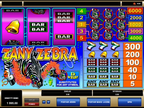 Darmowy automat hazardowy Zany Zebra