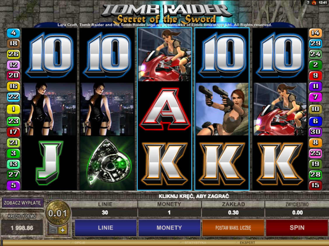 Maszyna hazardowa Tomb Raider Secret Of the Sword online